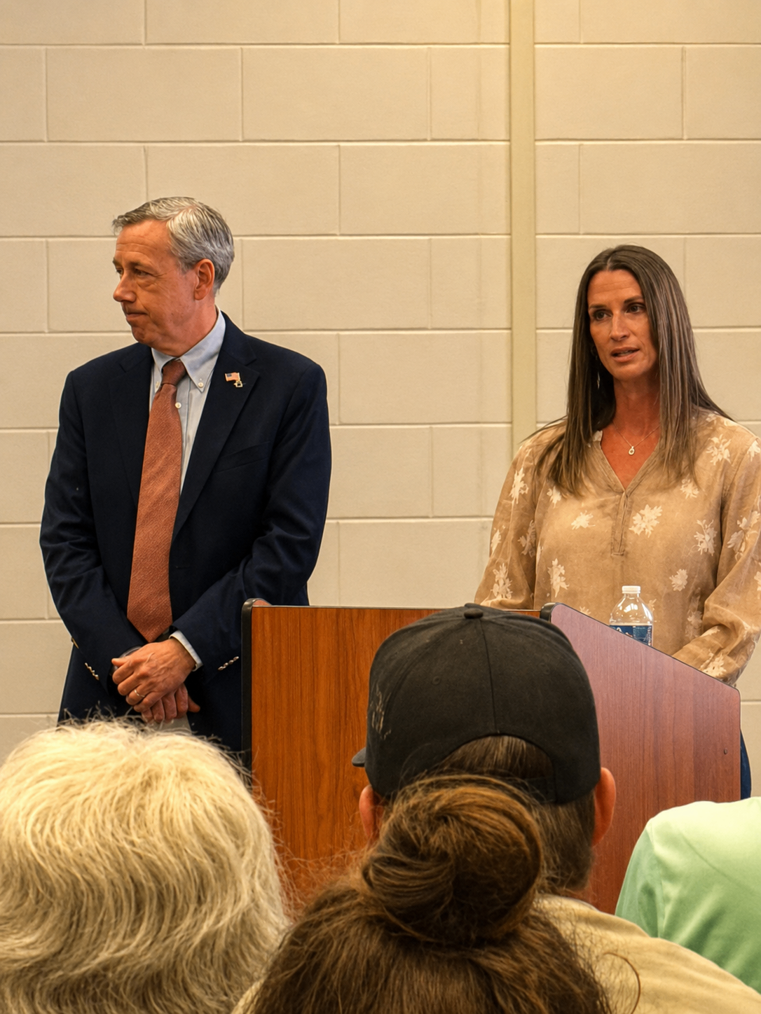 Speaker addressing attendees at the 2026 CTE Signing Day event in Campbell County Schools.